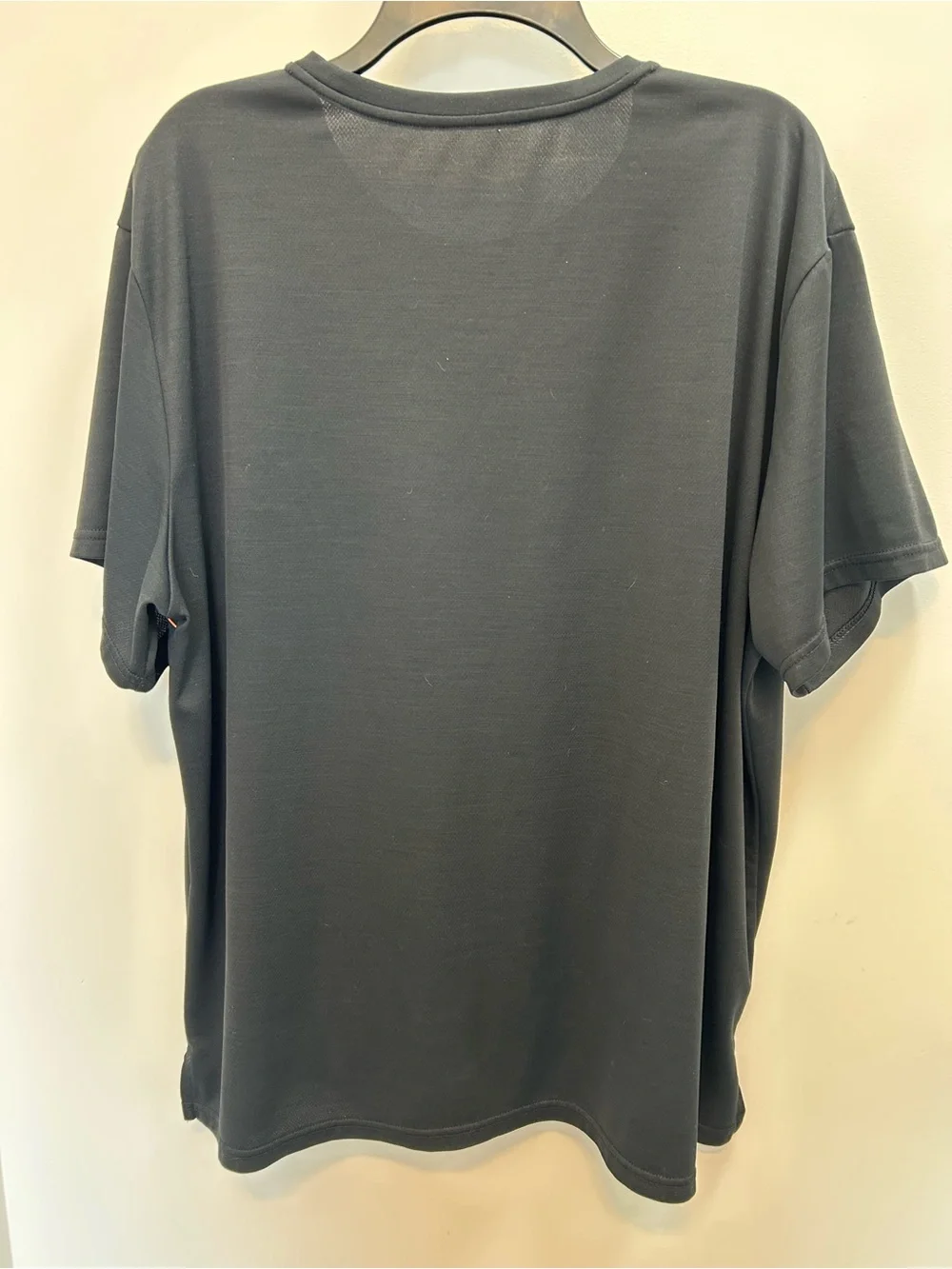 Nike Black Short Sleeve Dri-FIT Tee with Blue-to-Orange Gradient Swoosh